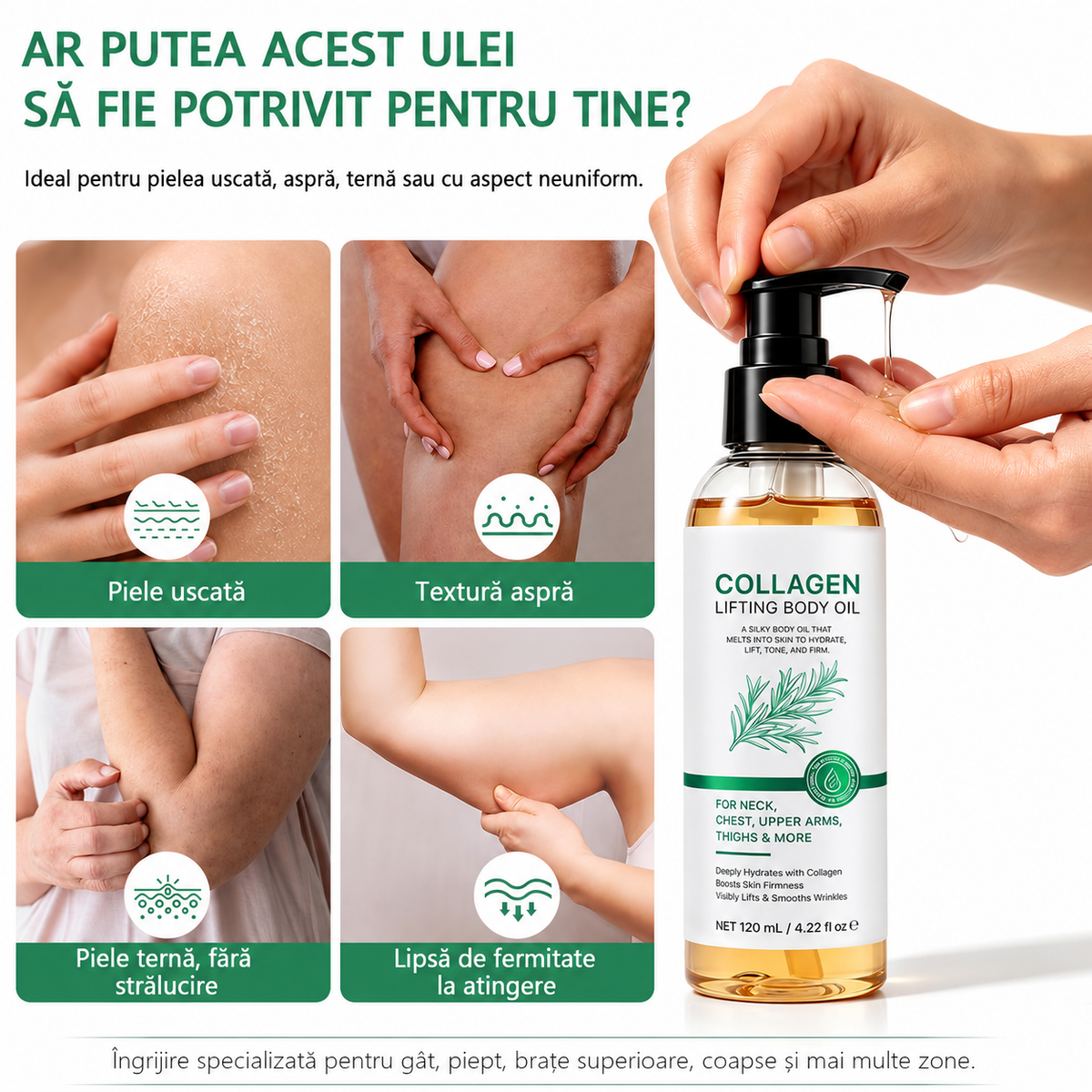 Ulei Corporal Lifting cu Colagen Pur si Extract de Uleiuri Esentiale