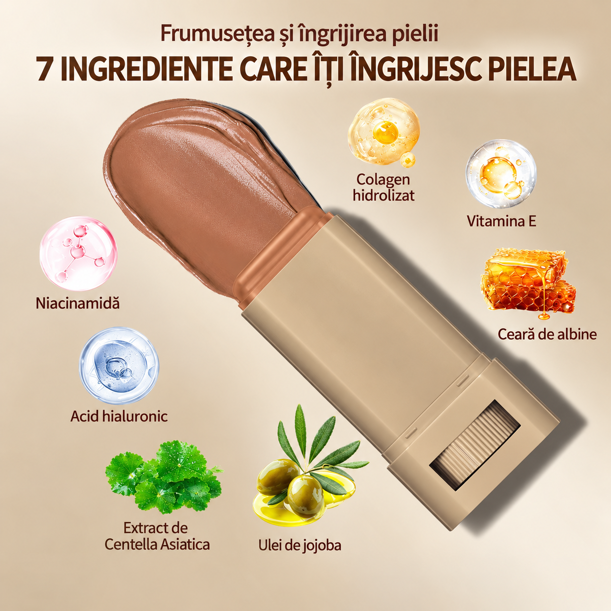 Beauty Skin Stick™ – Stick pentru un Ten Uniform, Hidratat și Luminos